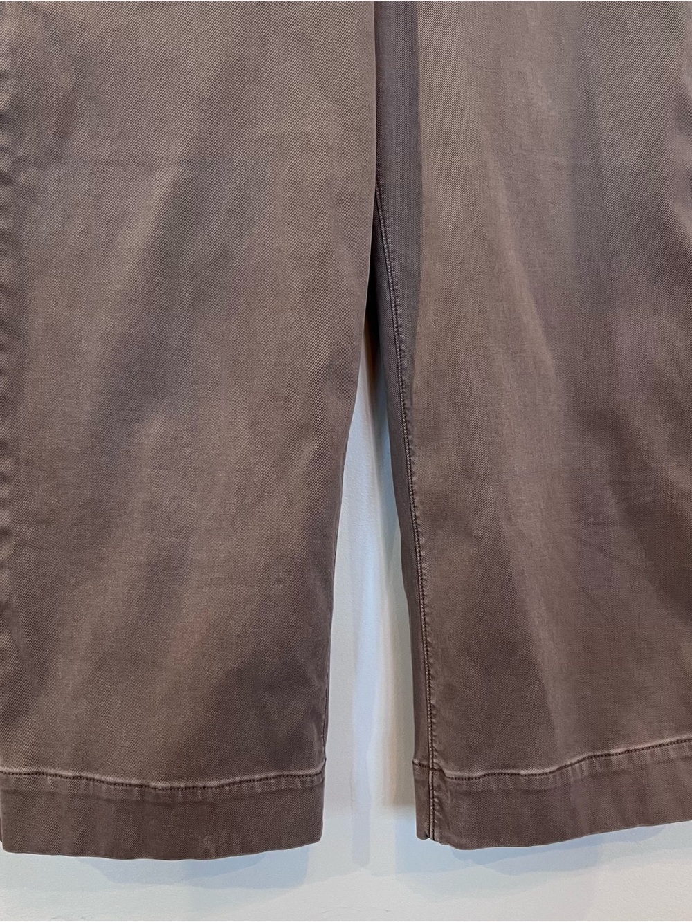 Spanx Stretch Twill Cropped Wide Leg Pants In Brown Smoke Women’s Medium Petite - Picture 3 of 7
